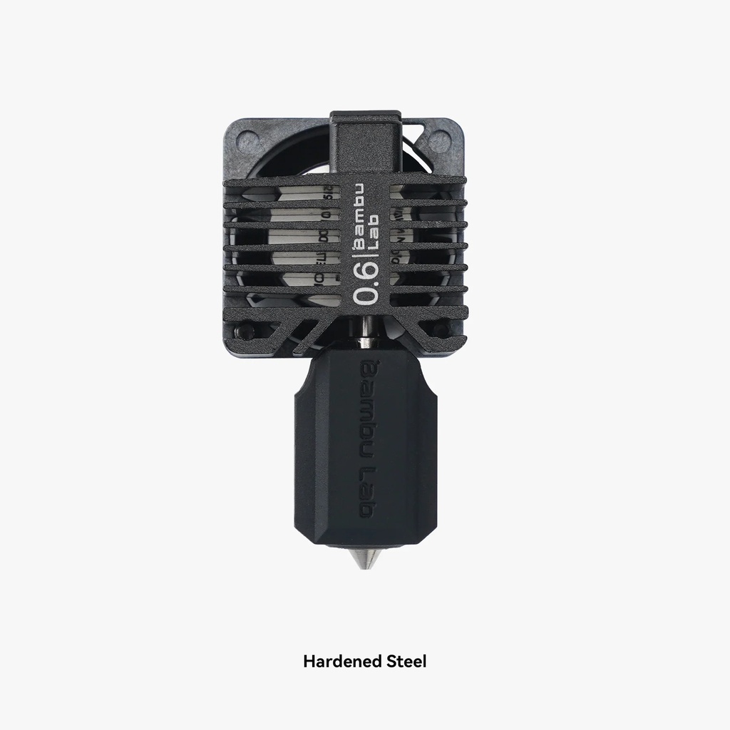 BAMBU X1 SERIES EXCLUSIVE COMPLETE HOTEND ASSEMBLY WITH HARDENED STEEL NOZZLE 0.6 MM