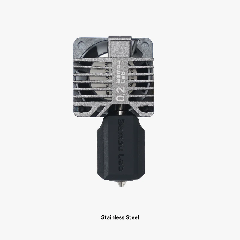 Complete hotend assembly with stainless steel nozzle 0.2mm X1C